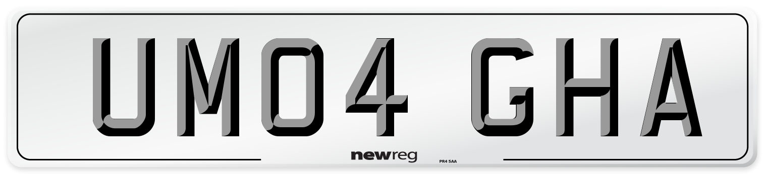 UM04 GHA Number Plate from New Reg